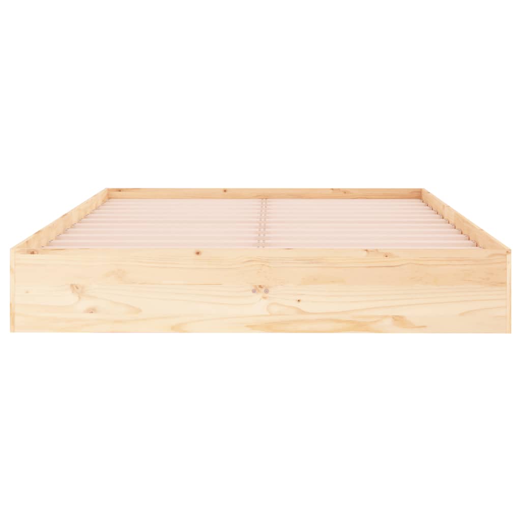 Cadre de lit sans matelas bois massif 140x190 cm