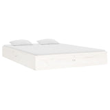 Cadre de lit sans matelas blanc bois massif 140x190 cm