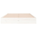 Cadre de lit sans matelas blanc bois massif 140x190 cm