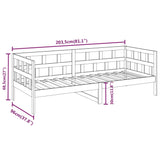 Tagesbett ohne Matratze aus massivem Kiefernholz 90x200 cm