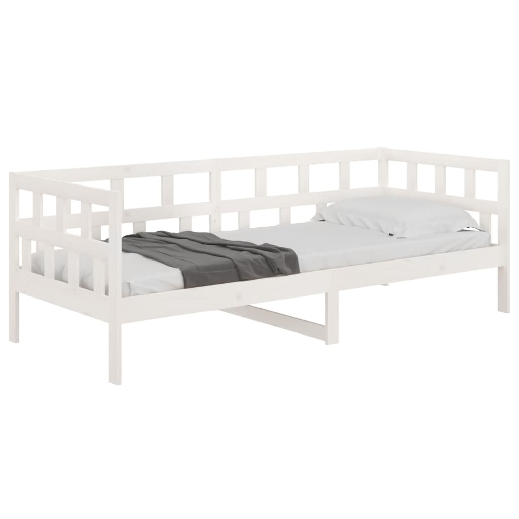 Lit de jour sans matelas blanc bois de pin massif 90x200 cm