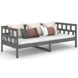 Lit de jour sans matelas gris bois de pin massif 90x200 cm