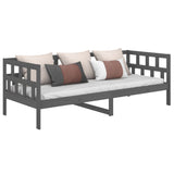 Lit de jour sans matelas gris bois de pin massif 90x200 cm