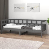 Lit de jour sans matelas gris bois de pin massif 90x200 cm