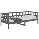 Lit de jour sans matelas gris bois de pin massif 90x200 cm