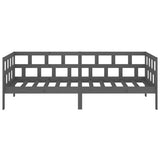 Lit de jour sans matelas gris bois de pin massif 90x200 cm