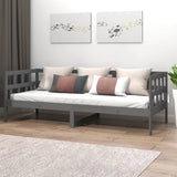 Lit de jour sans matelas gris bois de pin massif 90x200 cm