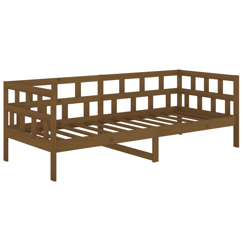 Lit de jour sans matelas marron miel bois pin massif 90x200 cm