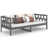 Lit de jour sans matelas gris bois de pin massif 80x200 cm