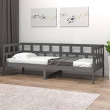 Lit de jour sans matelas gris bois de pin massif 80x200 cm