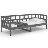 Lit de jour sans matelas gris bois de pin massif 80x200 cm