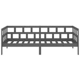 Lit de jour sans matelas gris bois de pin massif 80x200 cm