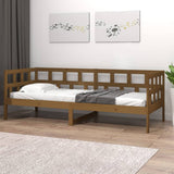 Lit de jour sans matelas marron miel bois pin massif 80x200 cm