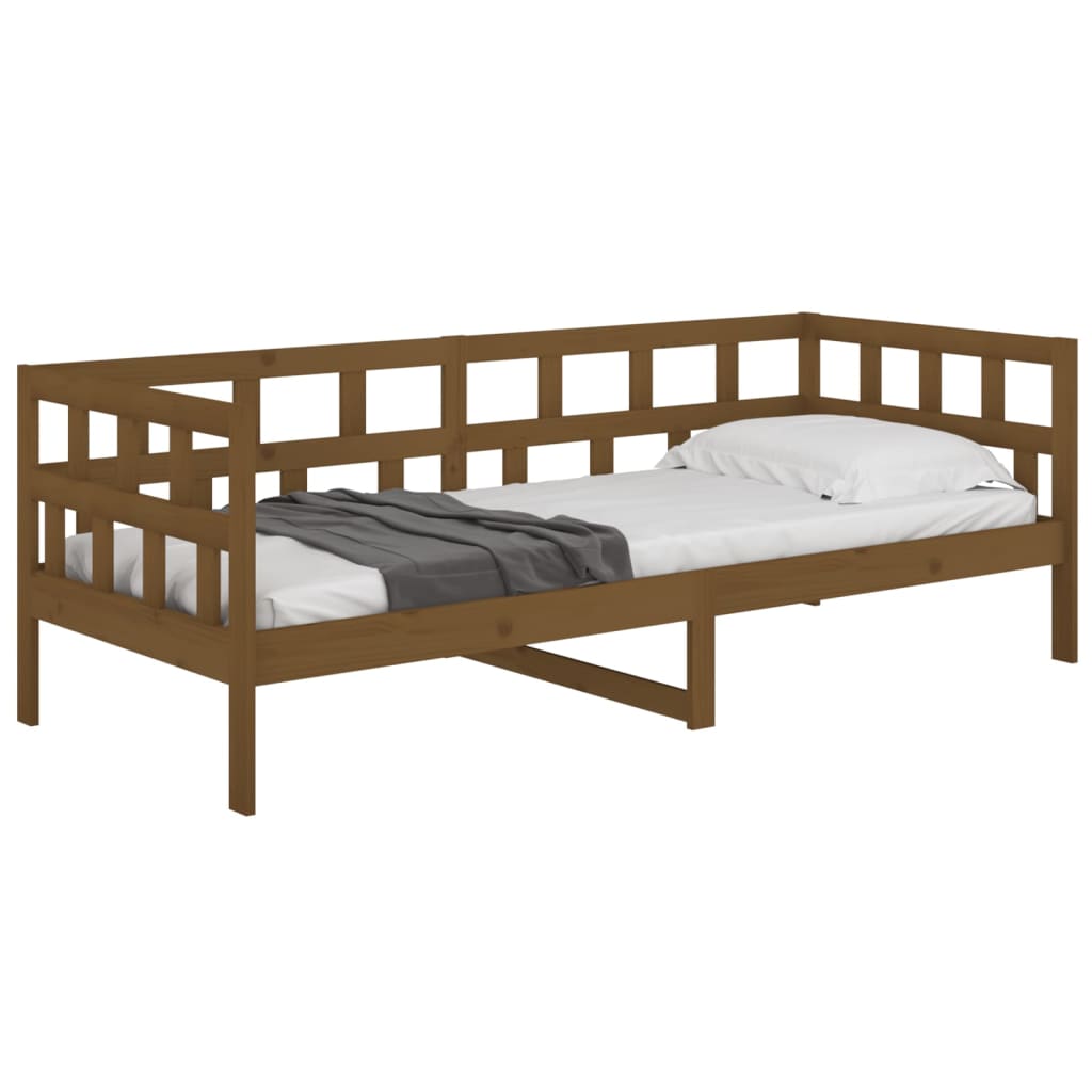 Lit de jour sans matelas marron miel bois pin massif 80x200 cm