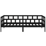 Lit de jour sans matelas noir bois de pin massif 80x200 cm