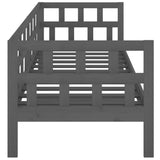 Lit de jour sans matelas gris bois de pin massif 90x190 cm