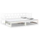 Lit coulissant sans matelas blanc 2x(90x200) cm