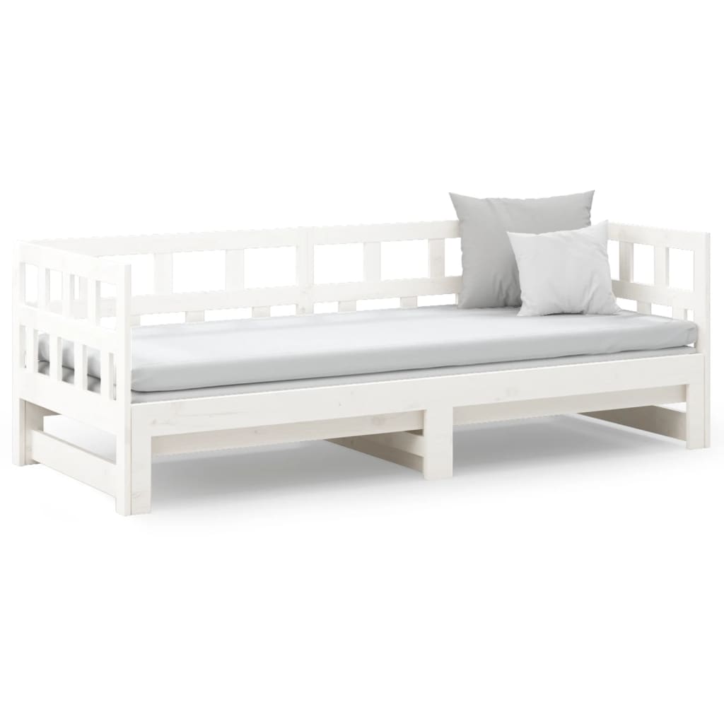 Lit coulissant sans matelas blanc 2x(90x200) cm