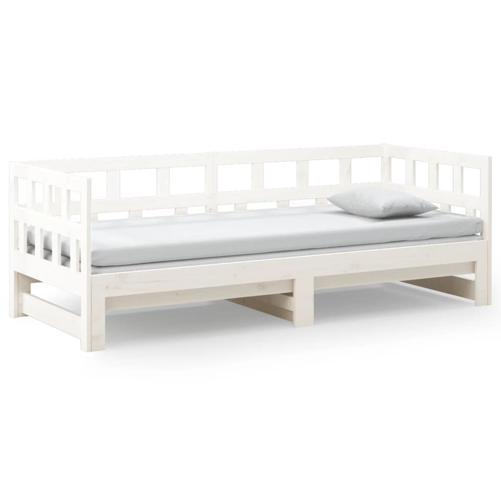 Lit coulissant sans matelas blanc 2x(90x200) cm