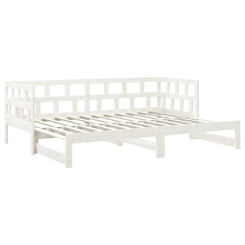 Lit coulissant sans matelas blanc 2x(90x200) cm