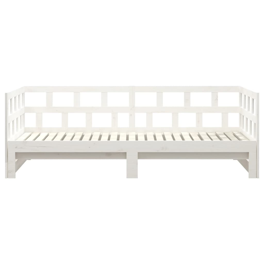 Lit coulissant sans matelas blanc 2x(90x200) cm