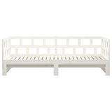 Lit coulissant sans matelas blanc 2x(90x200) cm