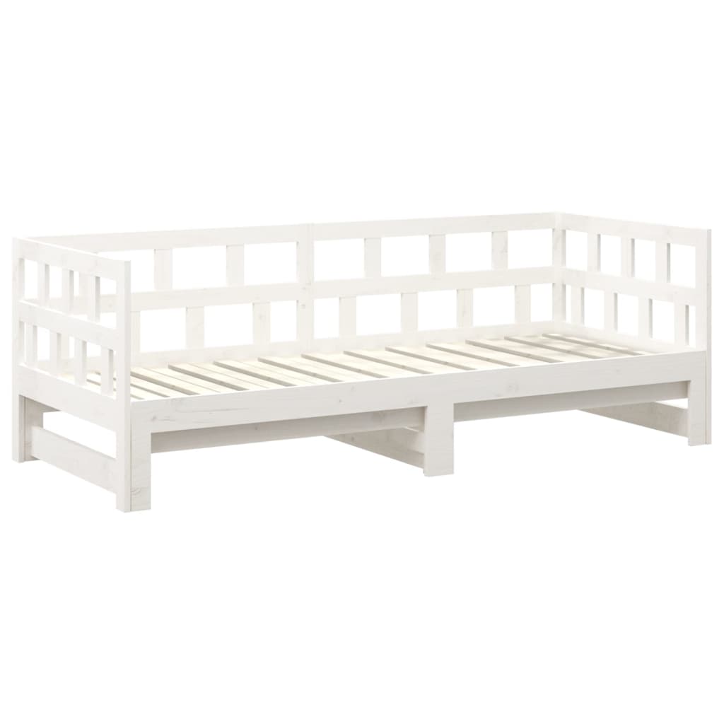 Lit coulissant sans matelas blanc 2x(90x200) cm