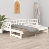 Lit coulissant sans matelas blanc 2x(90x200) cm