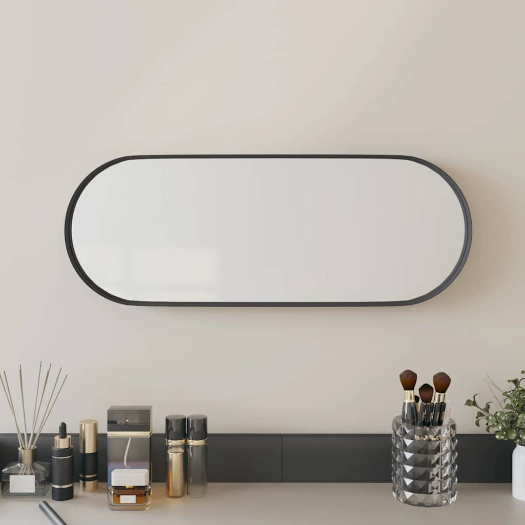 Miroir mural Noir 15x40 cm Ovale