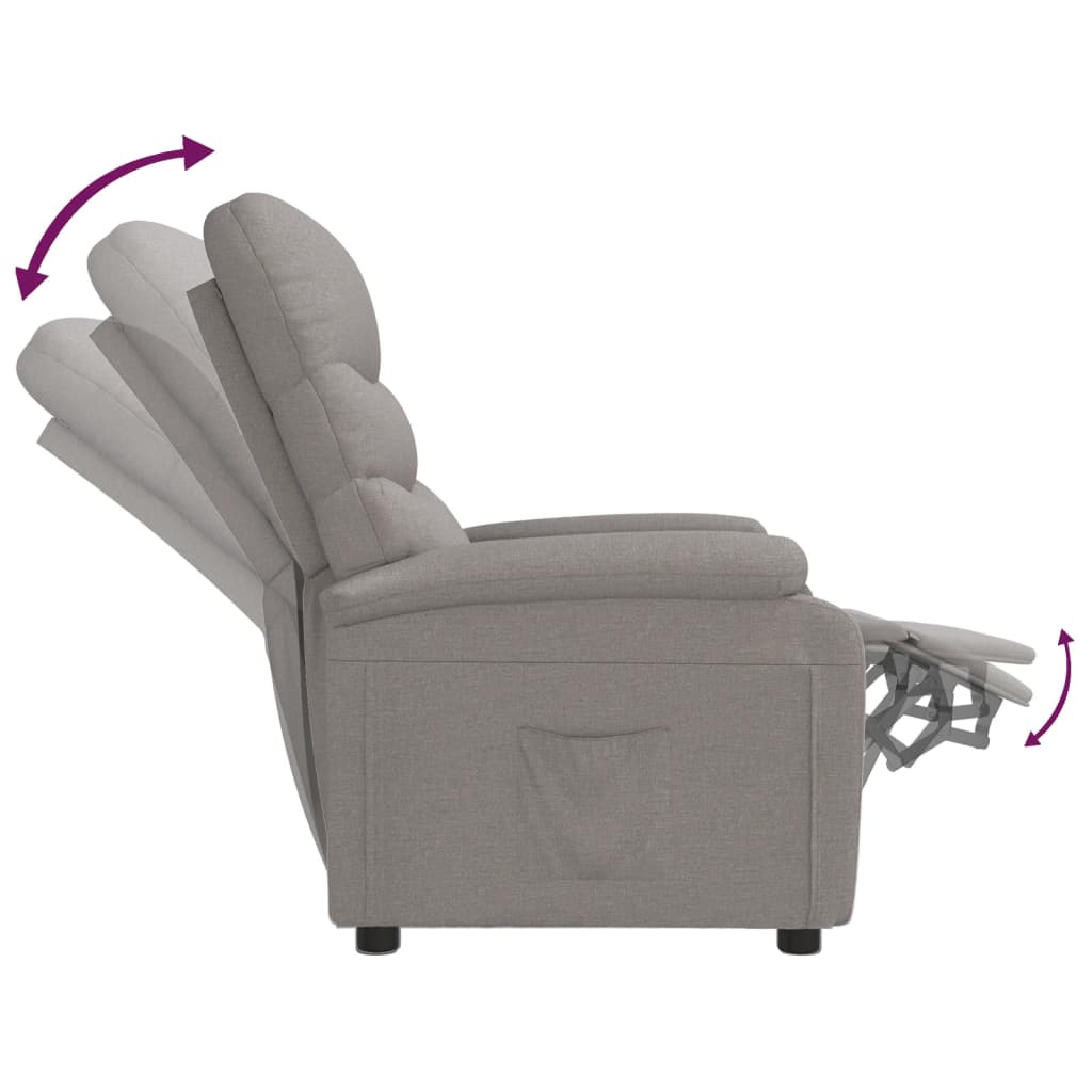 Fauteuil inclinable Taupe Tissu