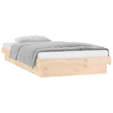 Cadre de lit à LED sans matelas 90x200 cm bois massif