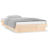 Cadre de lit à LED sans matelas 90x200 cm bois massif