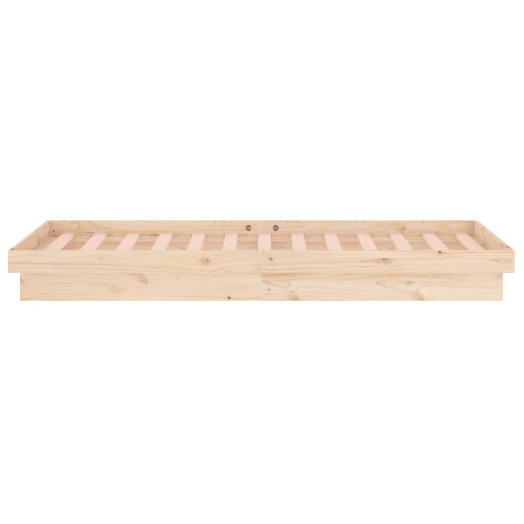 Cadre de lit à LED sans matelas 90x200 cm bois massif