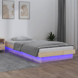 Cadre de lit à LED sans matelas 90x200 cm bois massif