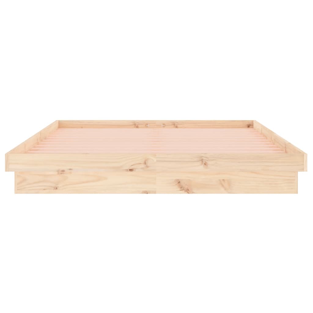 Cadre de lit à LED sans matelas 120x200 cm bois massif