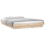 Cadre de lit à LED sans matelas 200x200 cm bois massif