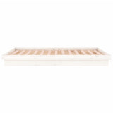 LED bed frame without mattress white solid wood