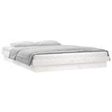 Cadre de lit à LED sans matelas blanc 140x190 cm bois massif