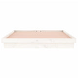 Cadre de lit à LED sans matelas blanc 140x190 cm bois massif