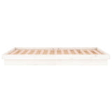 Cadre de lit à LED sans matelas blanc 140x190 cm bois massif