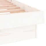 Cadre de lit à LED sans matelas blanc 140x190 cm bois massif