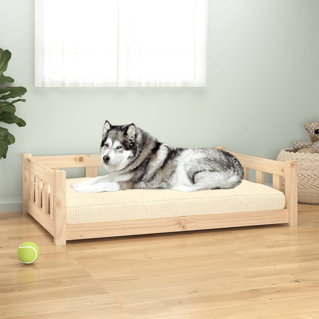 Dog bed 105.5x75.5x28 cm solid pine wood