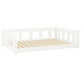 White dog bed 105.5x75.5x28 cm solid pine wood