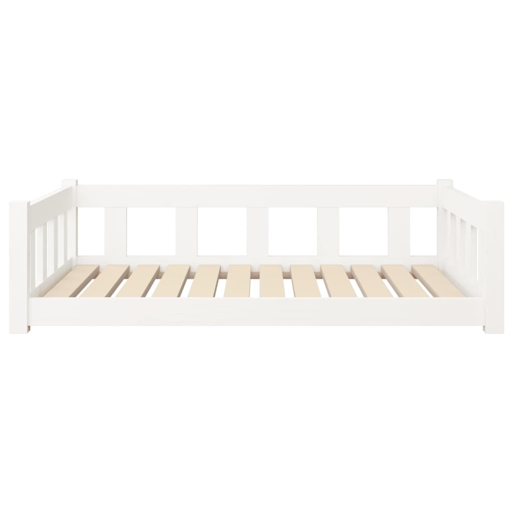 White dog bed 105.5x75.5x28 cm solid pine wood