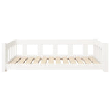 White dog bed 105.5x75.5x28 cm solid pine wood