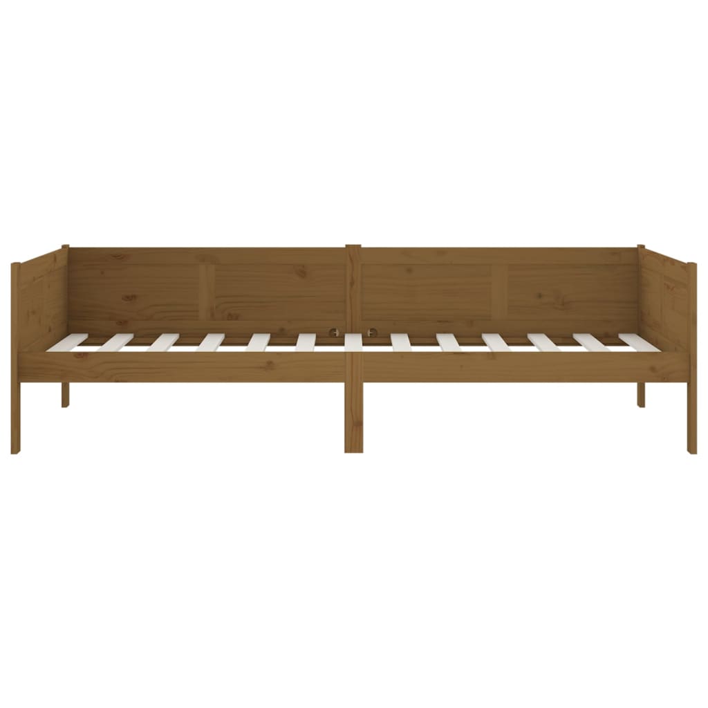 Lit de jour sans matelas marron miel bois pin massif 90x200 cm