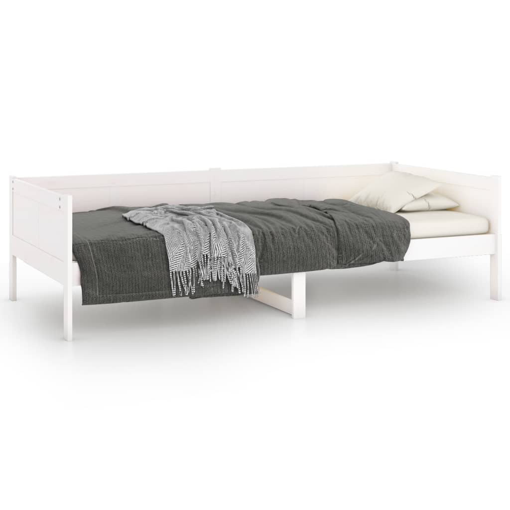 Lit de jour sans matelas blanc bois de pin massif 90x190 cm