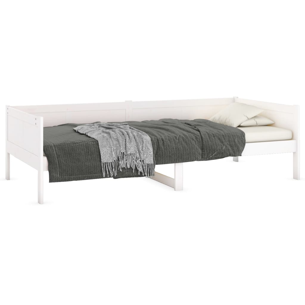 Lit de jour sans matelas blanc bois de pin massif 90x190 cm