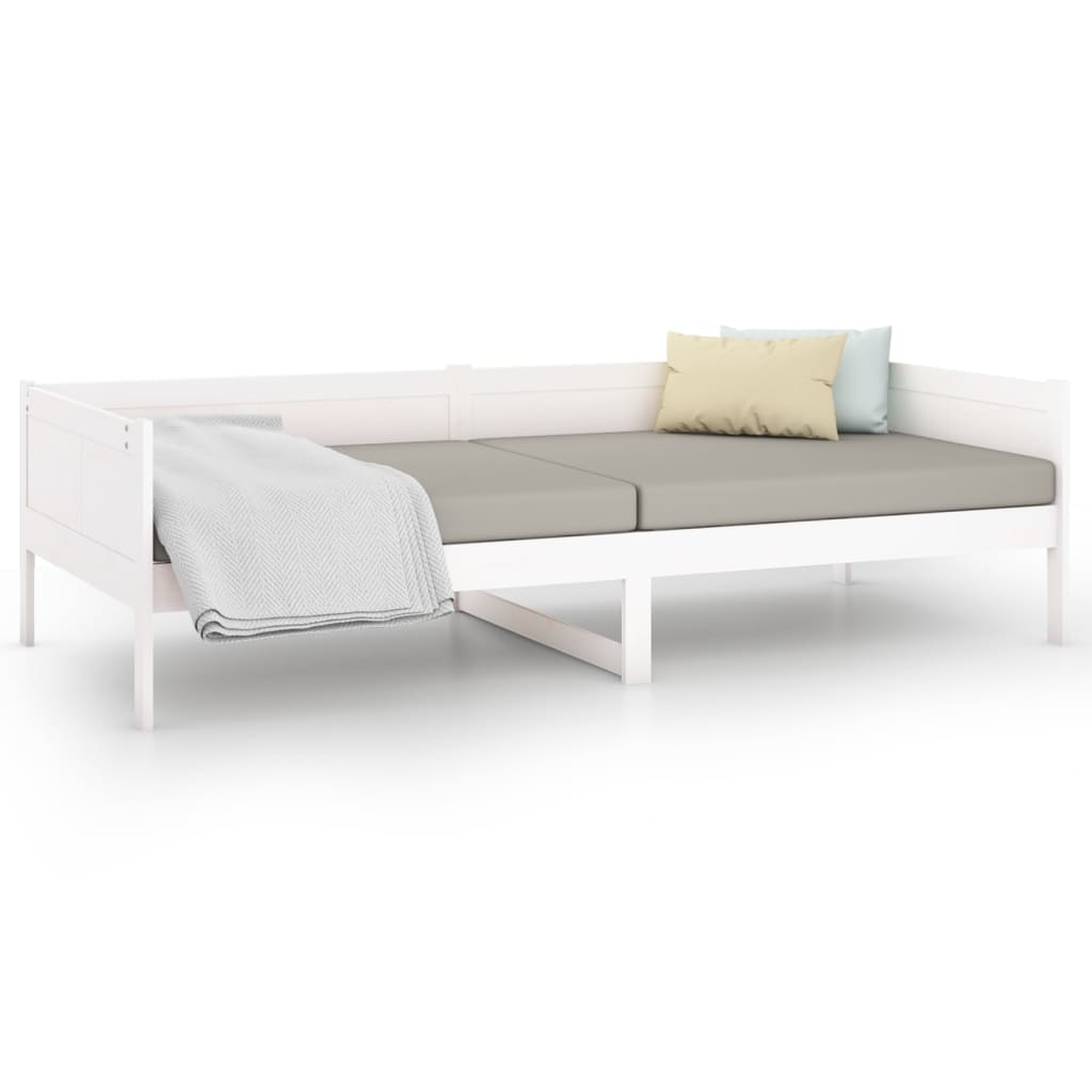 Lit de jour sans matelas blanc bois de pin massif 90x190 cm