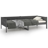 Lit de jour sans matelas gris bois de pin massif 90x190 cm